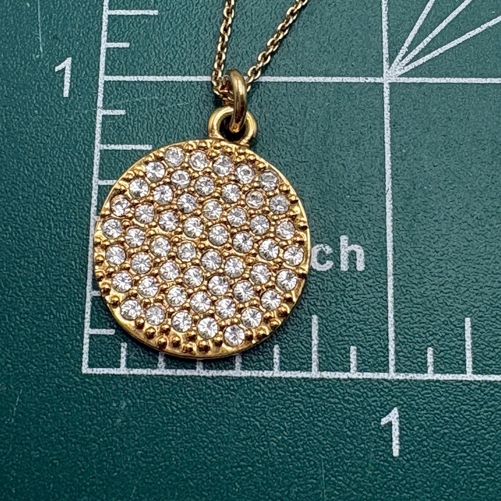 Kate Spade Gold Tone Crystal Pendant Necklace All That Glitters 18" - Picture 6 of 8